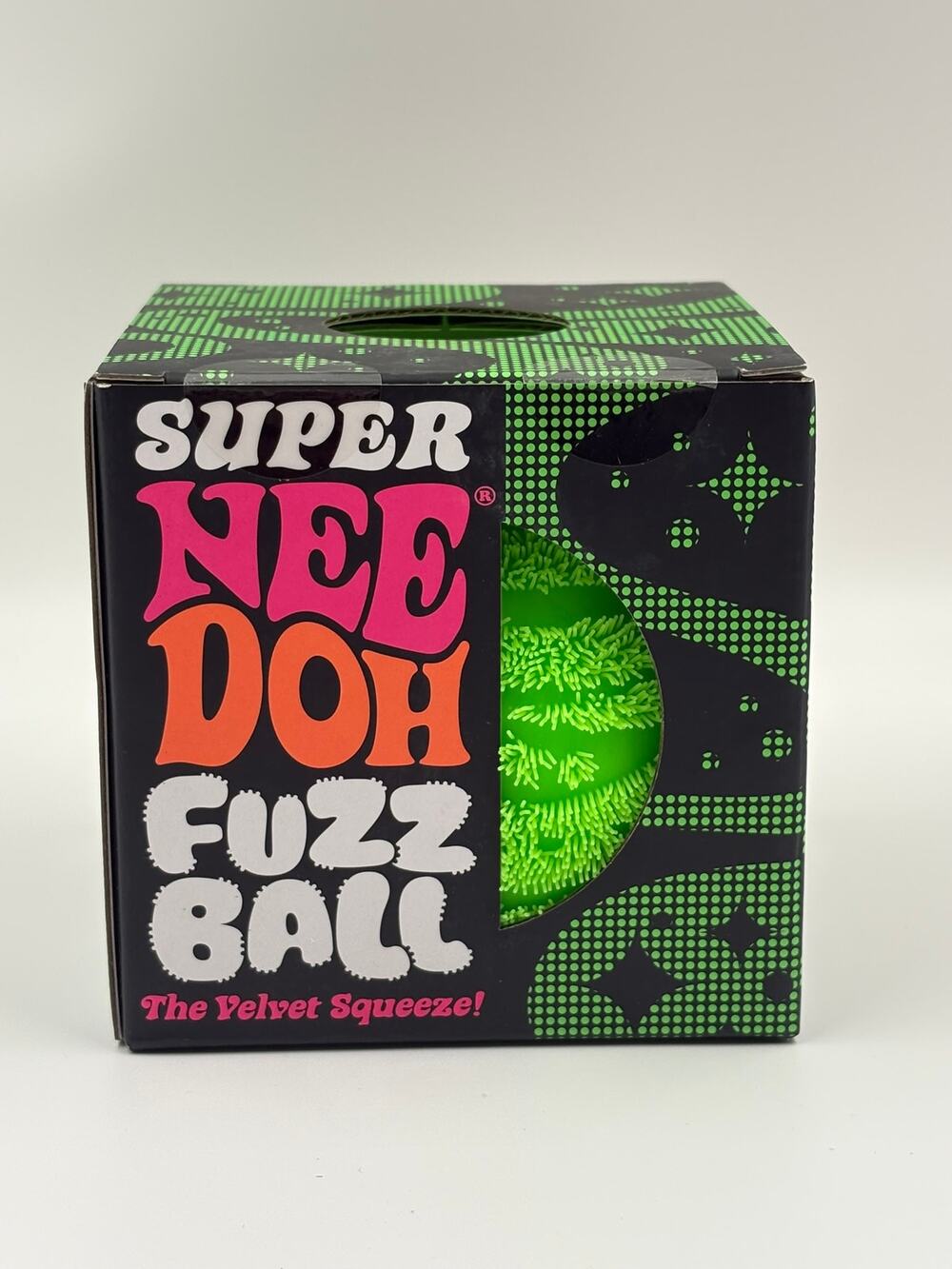 Super NeeDoh Fuzz Ball Green Cosmic Cool XL Squishy Schylling NEW